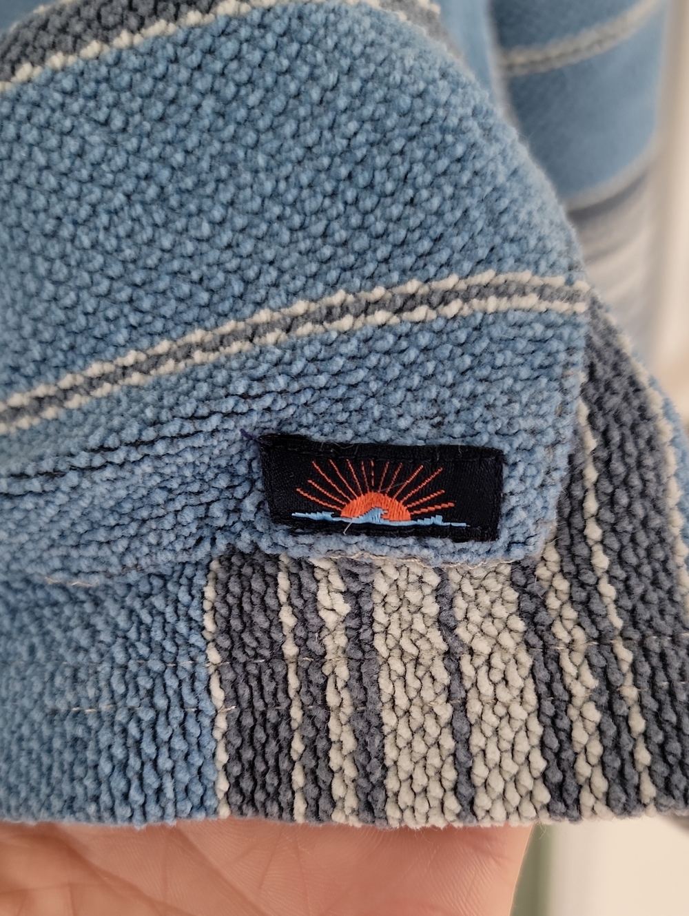Faherty Terry Hooded Poncho Montauk Blue Serape Sz M - Picture 13 of 13
